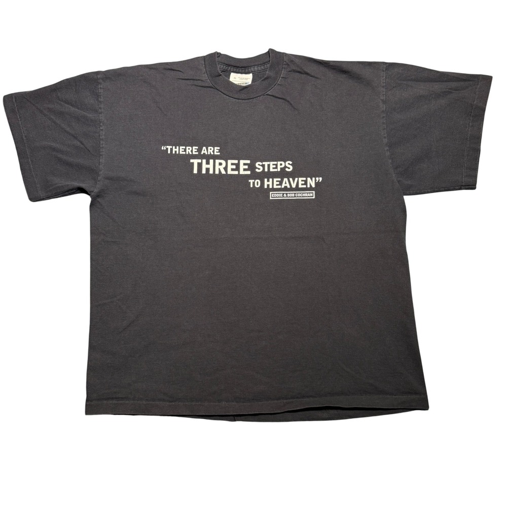 Vintage Eddie Cochran Three Steps to Heaven T-Shirt Black XL Distressed